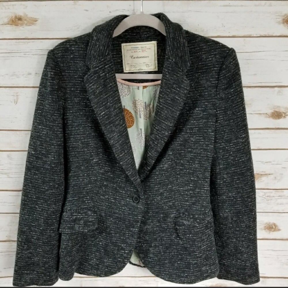Anthropologie grey knit blazer | Size M